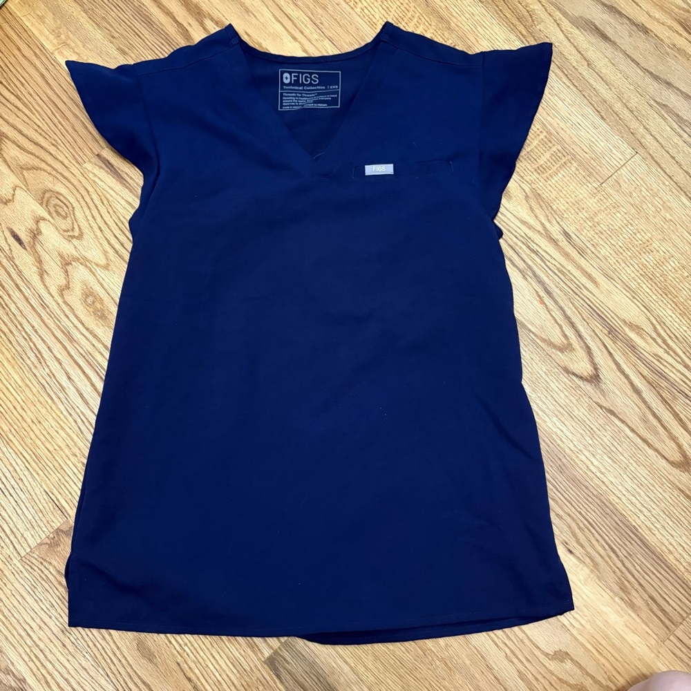 Figs Navy scrub top